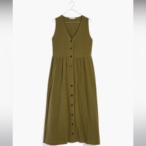 Madewell - Lightspun Button-Front Tank Midi Dress